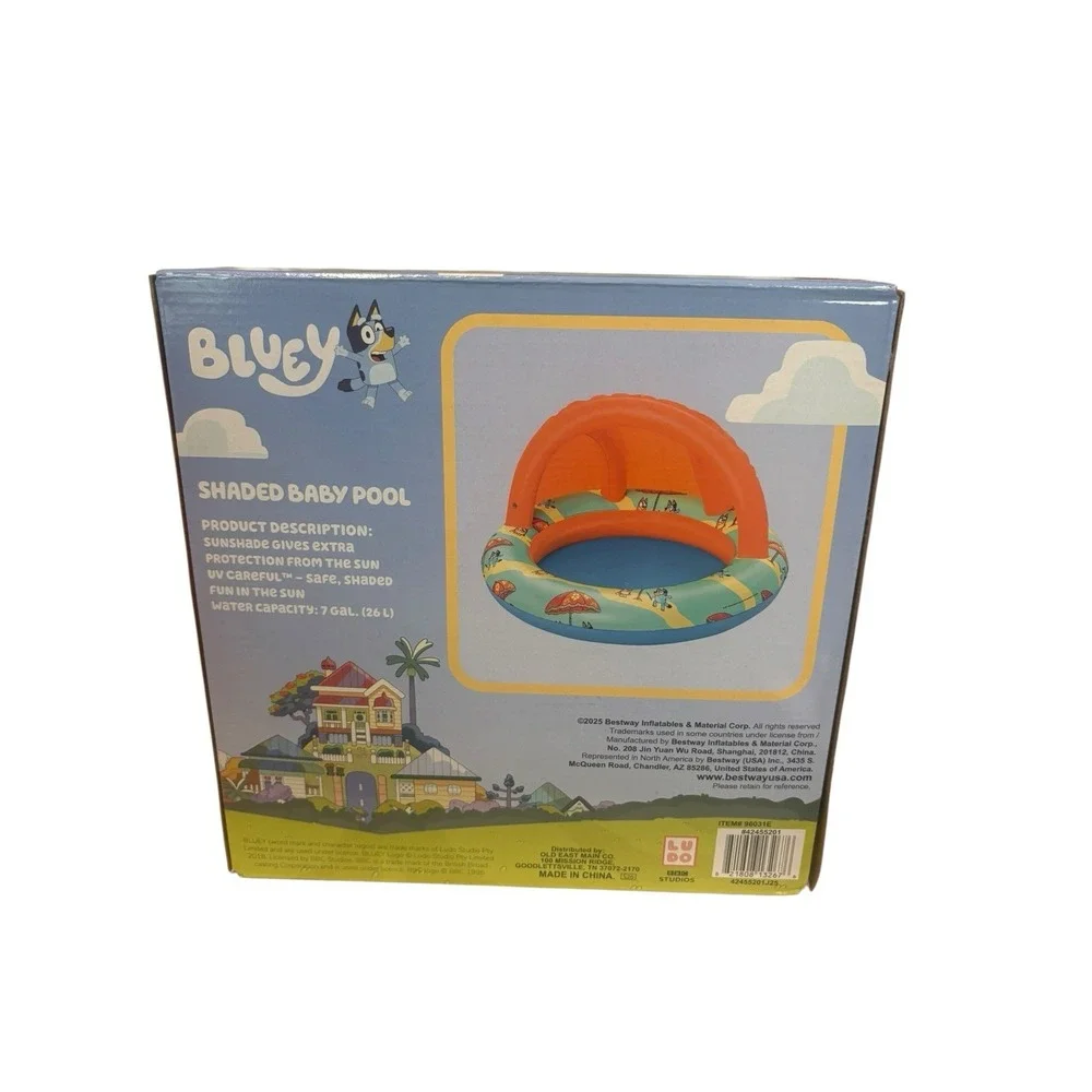 Bluey Baby Pool Float Toddler 2+ Inflatable Sun Canopy Swim Seat Kids